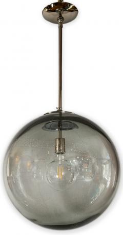 Very Large Italian Murano Glass Blown Grey Globe Chandelier or Pendant - 3196823
