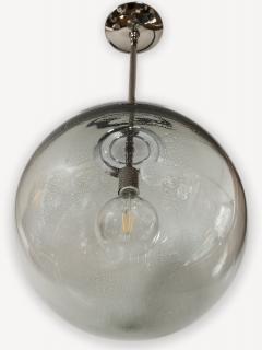 Very Large Italian Murano Glass Blown Grey Globe Chandelier or Pendant - 3196830