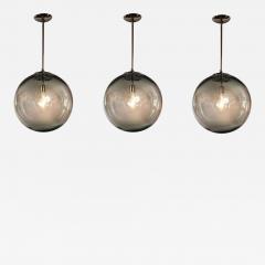 Very Large Italian Murano Glass Blown Grey Globe Chandelier or Pendant - 3202514