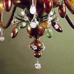 Very Large Multi Color Hand Blown Murano Venetian Glass Chandelier - 1610010
