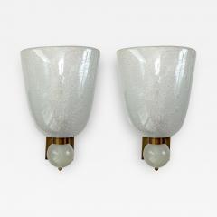 Very Large Pair of Murano Blown Pulegoso Oval Shaped Wall Lights Contemporary - 1894185