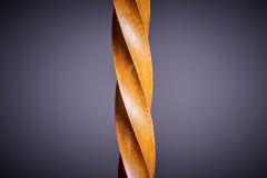 Very Nice Art deco Turned Cherry Wood Floor Lamp Cement base with Marble Finish - 3404762