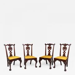 Very Rare Set Of Four Highly Carved Chippendale Mahogany Side Chairs - 1400958