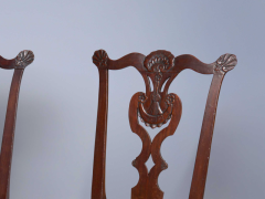 Very Rare Set Of Four Highly Carved Chippendale Mahogany Side Chairs - 1400959