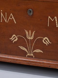 Very Rare Walnut Sulfur Inlaid Blanket Chest - 1323828