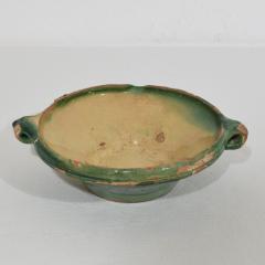 Very Small 19th Century French Green Yellow Glazed Terracotta Bowl or Tian - 4115919