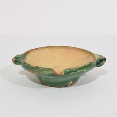 Very Small 19th Century French Green Yellow Glazed Terracotta Bowl or Tian - 4116011