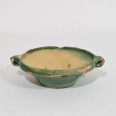 Very Small 19th Century French Green Yellow Glazed Terracotta Bowl or Tian - 4116016