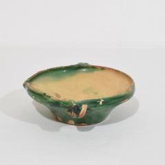 Very Small 19th Century French Green Yellow Glazed Terracotta Bowl or Tian - 4116073