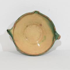 Very Small 19th Century French Green Yellow Glazed Terracotta Bowl or Tian - 4116075