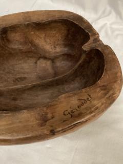 Very interesting wood bowl forming a nuts signed by Felix Geroudet - 3918357