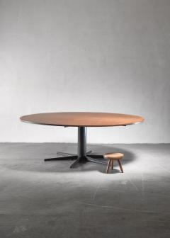 Very large 225 cm diameter round industrial table Dutch 1950s 60s - 904562