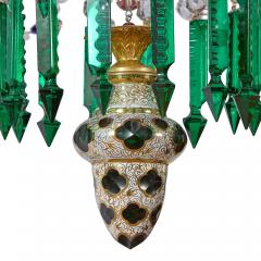 Very large Bohemian Belle poque style coloured cut glass chandelier - 4409242