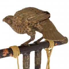 Very large Japanese bronze hawk sculpture on a stand - 4387766