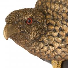 Very large Japanese bronze hawk sculpture on a stand - 4387774