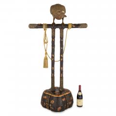 Very large Japanese bronze hawk sculpture on a stand - 4387775