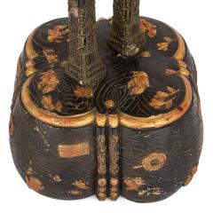 Very large Japanese bronze hawk sculpture on a stand - 4387776