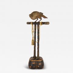 Very large Japanese bronze hawk sculpture on a stand - 4392525