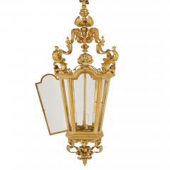 Very large Napoleon III period Rococo style gilt bronze lantern - 2176891