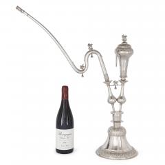 Very large Persian solid silver huqqa pipe - 3188151
