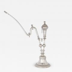 Very large Persian solid silver huqqa pipe - 3190410