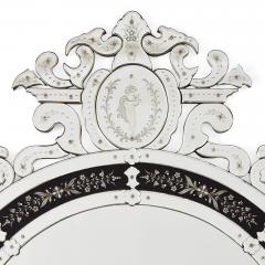 Very large Venetian glass mirror with engraved decoration - 3416551