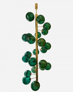 Very large green bubble chandelier Murano Italy circa 2020 - 4175503
