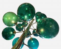 Very large green bubble chandelier Murano Italy circa 2020 - 4175505