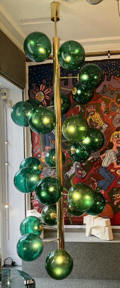 Very large green bubble chandelier Murano Italy circa 2020 - 4175506