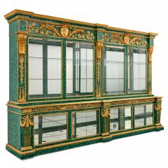 Very large ormolu and glass mounted malachite display cabinet - 4417228