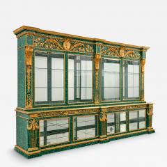 Very large ormolu and glass mounted malachite display cabinet - 4419436