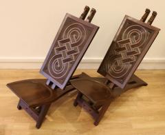 Very rare pair of Africanist chairs in exotic wood - 1186203