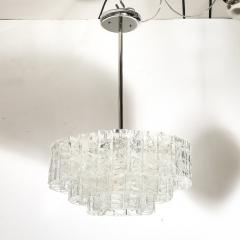 Vetreria Fratelli Toso Mid Century 3 Tier Textural Prism Murano Glass Pendant by Fratelli Toso Vetreria - 4403610
