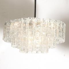 Vetreria Fratelli Toso Mid Century 3 Tier Textural Prism Murano Glass Pendant by Fratelli Toso Vetreria - 4403611