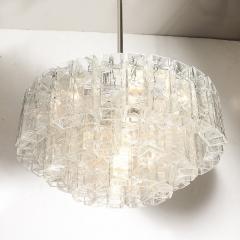 Vetreria Fratelli Toso Mid Century 3 Tier Textural Prism Murano Glass Pendant by Fratelli Toso Vetreria - 4403614