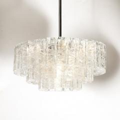 Vetreria Fratelli Toso Mid Century 3 Tier Textural Prism Murano Glass Pendant by Fratelli Toso Vetreria - 4403615