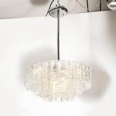 Vetreria Fratelli Toso Mid Century 3 Tier Textural Prism Murano Glass Pendant by Fratelli Toso Vetreria - 4403617