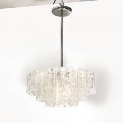 Vetreria Fratelli Toso Mid Century 3 Tier Textural Prism Murano Glass Pendant by Fratelli Toso Vetreria - 4403618