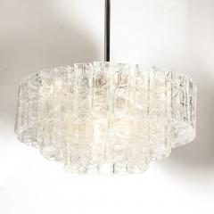 Vetreria Fratelli Toso Mid Century 3 Tier Textural Prism Murano Glass Pendant by Fratelli Toso Vetreria - 4403619