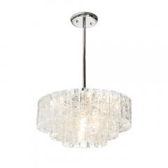 Vetreria Fratelli Toso Mid Century 3 Tier Textural Prism Murano Glass Pendant by Fratelli Toso Vetreria - 4403625