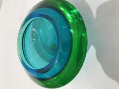 Vibrant Blue and Green Murano Glass Bowl - 1130793