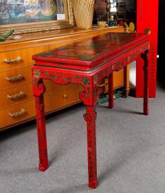 Vibrant Red Cinnabar Lacquered Chinese Altar Table - 342928