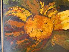 Vibrant XL Abstract Mid Century Modern G Virkala Daisy Sun Flowers Painting - 2707460