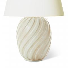 Vicke Lindstrand Large Table Lamp with Swirling Flutes in Toasty Almond Tones by Vicke Lindstrand - 3455614