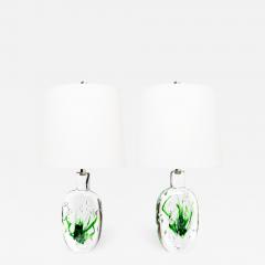 Vicke Lindstrand Pair of Scandinavian Modern Solid Crystal Lamps by Vicke Lindstrand for Kosta - 600285