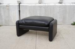 Vico Magistretti Leather Maralunga Lounge Chair Ottoman by Vico Magistretti for Cassina - 113219