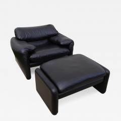 Vico Magistretti Leather Maralunga Lounge Chair Ottoman by Vico Magistretti for Cassina - 146775