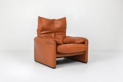 Vico Magistretti Maralunga Cognac Leather Club Chairs by Vico Magistretti for Cassina 1974 - 1183808