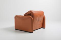 Vico Magistretti Maralunga Cognac Leather Club Chairs by Vico Magistretti for Cassina 1974 - 1183813