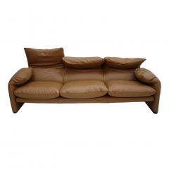 Vico Magistretti Original Vico Magistretti for Cassina Maralunga Brown Leather Italian Sofa - 961729